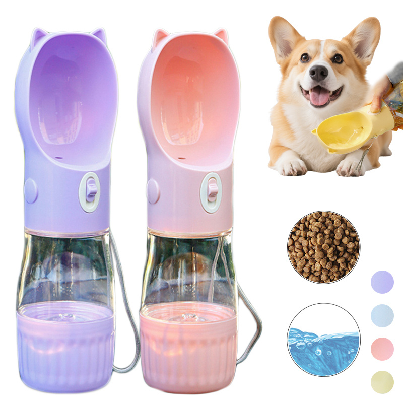 Portable Pet Water Bottle with Food Container